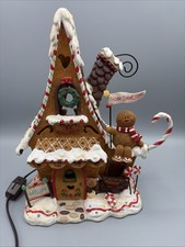 Vintage Crazy Mountain Christmas Gingerbread House Lighted w/Plug & Switch 9.5
