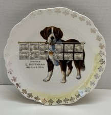 Antique 1910 Advertising Calendar Plate St Bernard Dog L Hoffmann New York picture