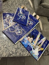Disney World 50th Anniversary Reusable Shopping Tote Bags - Lot of 5 picture