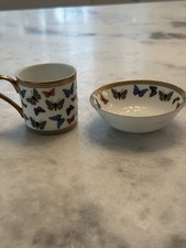 LADUREE  Paris Rare HTF Papillons Porcelain Cup and Saucer/bowl Butterflies picture