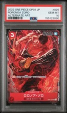 2022 ONE PIECE JAPANESE OP01-ROMANCE DAWN ALTERNATE ART #025 RORONOA ZORO PSA 10 picture