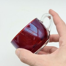 Antique Ruby Flash Souvenir Cup Langdon N Dak North Dakota Gold Trim picture
