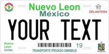 Nuevo Leon 2011 Custom State License Plate Personalized 12