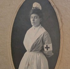 1904 Red Cross Nurse Portrait – Grace McDowell – Antique Boarded Photo 6x10 picture