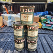 Vintage Plymouth Paint Cans - Ditzler Ditz Red Avocado Snow White Edsel Black picture