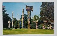 Postcard VICTORIA BC British Columbia CANADA Indian Totem Poles Thunderbird Park picture
