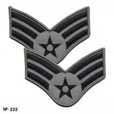 Air Force Embroidered Chevron Patches ~ E4 Senior Airman ~ Male ~ ABU ~ NEW picture