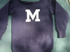Vintage 1930s Middlebury College Wool Intarsia Letterman Sweater HTF RARE picture