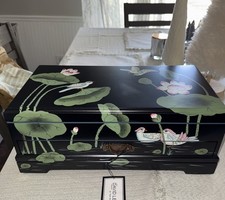 Crestview Gardens MCM Mirrored Storage Box Birds Jewelry Box Elegant Cottage  picture