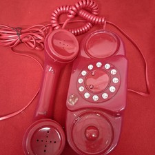 Vtg 50's Princess Phone - Polyconcept USA Ltd push button Cherry Red Pink picture