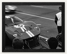 12X9.5 FRAMED 1966 LE MANS #3 FORD GT40 DAN GURNEY JERRY GRANT PHOTO REPRO PRINT picture