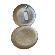 Gorgeous Champagne & Gold Turkish Glass Appetizer Dessert Plates 8