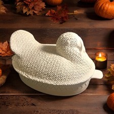 Rare Vtg Whittier Potteries Large Chicken Soup Tureen w/Ladle Never Used picture