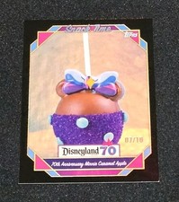7/10 TOPPS DISNEYLAND 70TH ANNIVERSARY MINNIE CARAMEL APPLE SNACK DISNEY BLACK picture