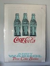 RARE “ANDY WARHOL’S THREE COKE BOTTLES 1962,” 1990 PRINT, LAMINATED picture