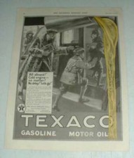 1923 Texaco Gas Ad - All Aboard No Delay picture