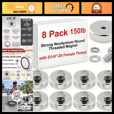 8 Pack Strong Round Threaded Magnet, 1.65 Inch, Primary Color picture