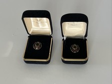 Vintage 10k Gold Employee Service Award Pinback Pins Rubies Diamond 5.83 grams picture