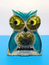 Vintage 1969 Decorative Lucite Owl Napkin /Letter Holder Blue Green ~ MINT picture