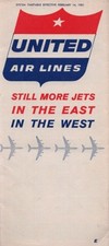 1961 United Air Lines System Timetable DC-8 Jet Route Map February 14 picture