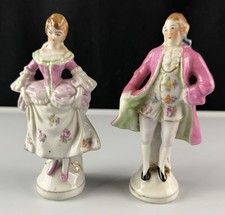 Vintage Occupied Japan Porcelain Colonial Couple Figurines Set 4.5