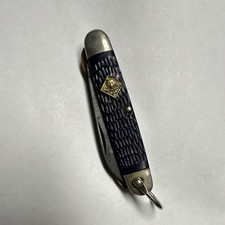 Vintage BSA Cub Scouts Boy Scouts Folding Pocket Knife Blue Handle Multi-Blade picture