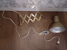 Retro Vintage MCM Working Adjustable Brass Sissor Lamp picture
