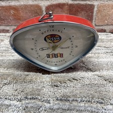 RARE Futuristic Fossil  American  Classic Wind Up Alarm Clock Works Good picture