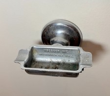 Rare vintage Industrial Hoegger Inc. wall-mounted chrome ashtray Weehawken NJ picture