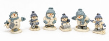 Vintage Snow Buddies Lot of 6 Encore 1999 2000 Snowmen Winter Fun Figurines picture