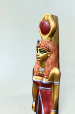 Golden Leaf Hathor Statue Ancient Egyptian Goddess Stone Home Decor picture