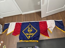 Vintage Cub Scouts Of America Troop Hall Banner Flag 2 1/2ft x 8ft Be Prepared picture
