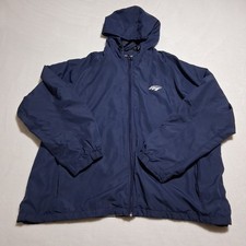 VTG Y2K Sport-Tek Amtrak Hooded Windbreaker Full-Zip Jacket Navy Blue 3XL Logo picture