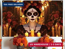 Dia De Los Muertos Decorations Backdrop Day of the Dead Banner Halloween Mexican picture