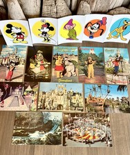 1970’s Disneyland (10) Post Cards (5) Stickers All Purchased On Same Trip (f1) picture