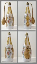 Mid Century Perfume Atomizer-Cased Cut to Amber-Hand Painted-Bohemian Style-1955 picture