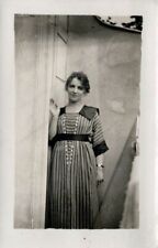 Young Woman Wearing Interesting Dress Real Photo Postcard rppc picture