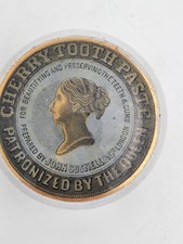 Antique Victorian Cherry TOOTH PASTE Croc Container Dental Trinket Advertisement picture