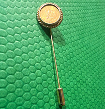 Vintage 14K Gold Hatpin Stick Pin Mexican Dos Pesos Gold Coin Design picture