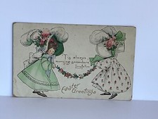 Easter Greetings Girl in Hat Artist BEB Bertha Blodgett Postcard A20 picture