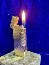 Dunhill Lighter Vintage Gold Rollagas Super Mint Condition Works Year Warranty picture