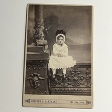Antique Cabinet Card Photograph Adorable Little Girl Purse Devil Mt Ayr IA picture