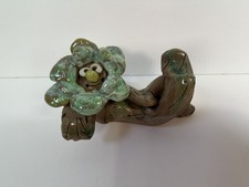 Happy Creatures Handmade Ceramic Figurine Whimsical Flower Character Sculpture picture