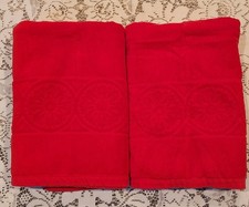 Vintage Scipio Set of 2 Bath Towels MCM Made in Taiwan 100% Cotton EUC Retro  picture