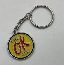 Ok Used Cars CHEVROLET VTG Style ADVERTISING Sign METAL Enamel KEYCHAIN Fob picture
