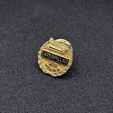 NICE Vintage 10K Gold & Diamond CATERPILLAR 20 Year Service Pin Dozer Black Logo picture