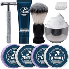 Men's Shaving Kit: 4 Soaps, Bowl, Brush, Cream - Gift for Him picture