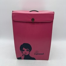 Carousel Vintage 1960's Wig Storage Box by Mod GoGo Twiggy Pink Vinyl *Case Only picture