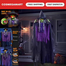 72” Halloween Witch Decorations - Life Size Flying Ghost, Sound Activated, Light picture