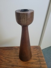Rare Mid-century Modern Tulip Candle Holder Wood 10” picture